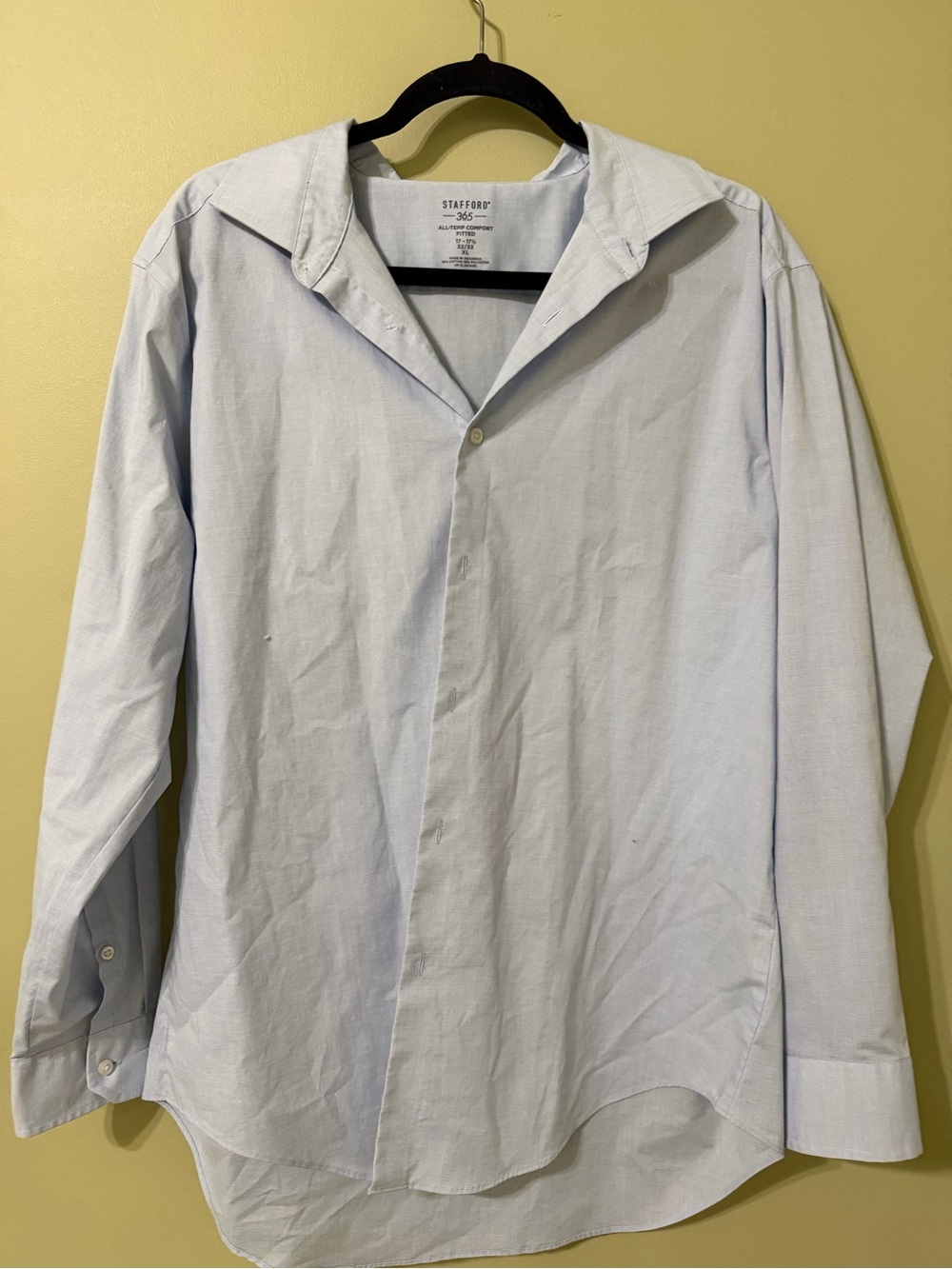 Stafford Pale Blue Men's Dress Shirt - Spread Collar